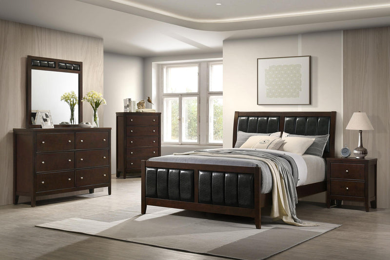 Carlton Wood Eastern King Panel Bed Cappuccino - 202091KE
