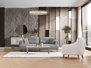 Carmen 4-pieces (2 Sofa & 2 Chair) Livingroom in Grey - White - 200-ELIF-CAR-A520-3311