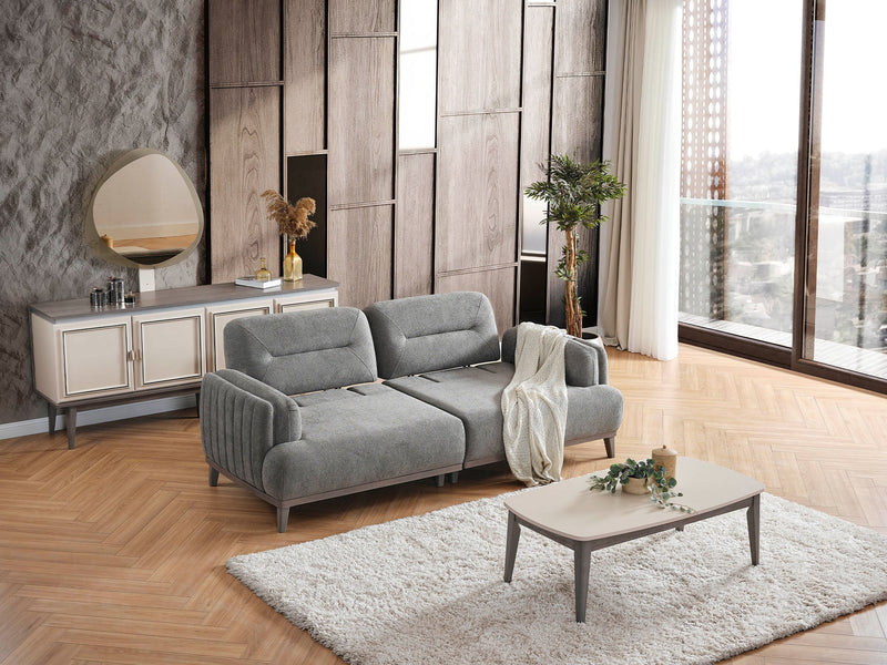 Carmen 4-pieces (2 Sofa & 2 Chair) Livingroom in Grey - White - 200-ELIF-CAR-A520-3311