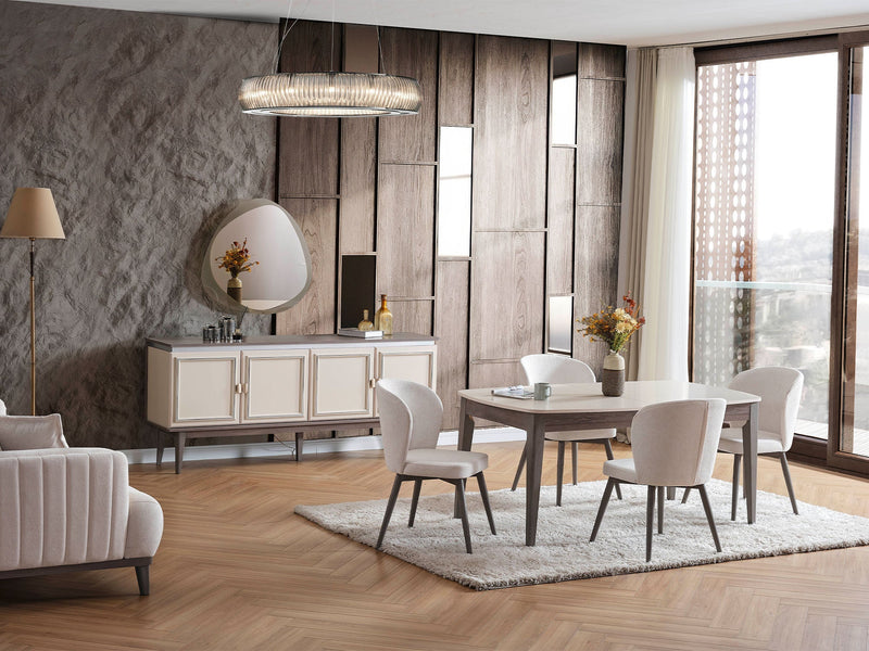 Carmen Diningroom (Consol With Mirror & Dining Table & 6 Dining Chair) - 200-ELIF-CAR-A522-DT-6-SET