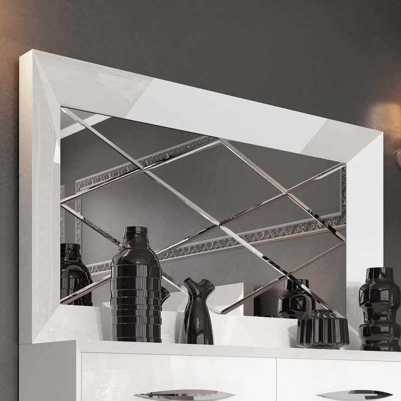 Carmen White Mirror for Double Dresser - i38374