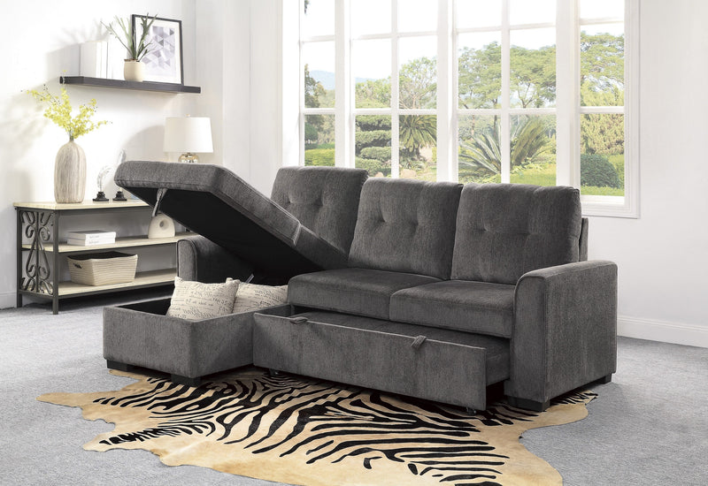Carolina Gray Reversible Sleeper Sectional with Storage - DMV FurnitureSleeper Sectional