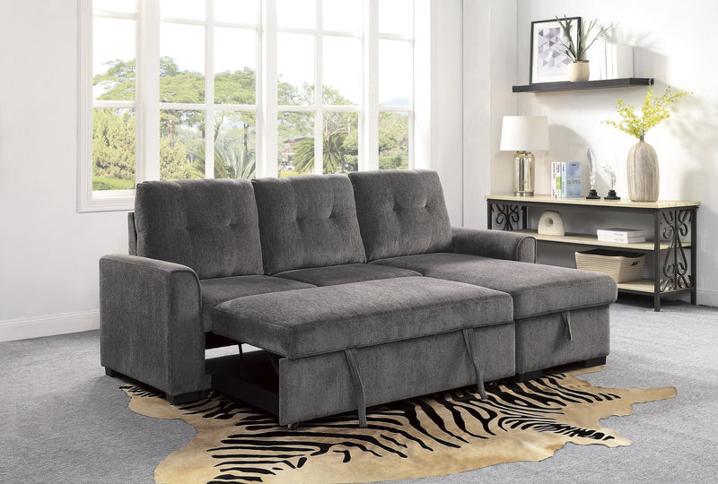 Carolina Gray Reversible Sleeper Sectional with Storage - DMV FurnitureSleeper Sectional