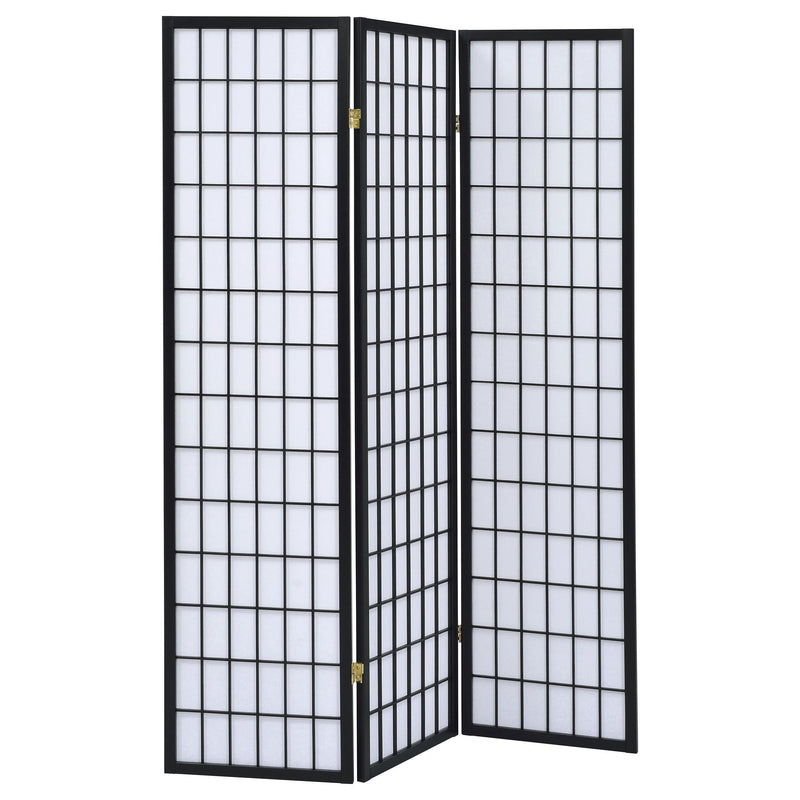 Carrie 3-Panel Room Divider Folding Shoji Screen Black - 4622