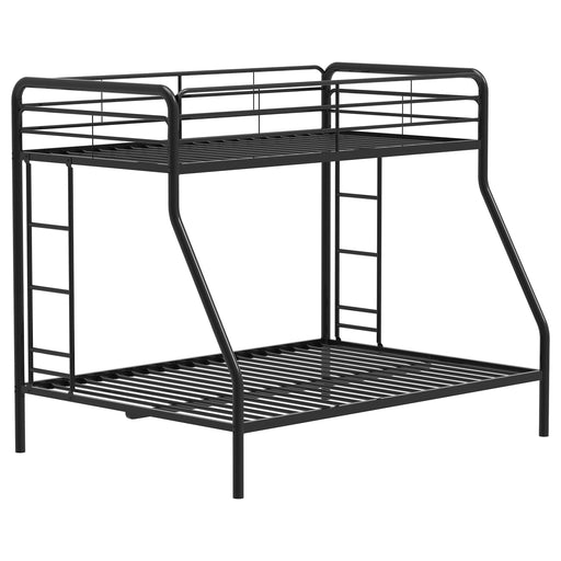 Carson Metal Twin Over Full Bunk Bed Glossy Black - 460340BLK