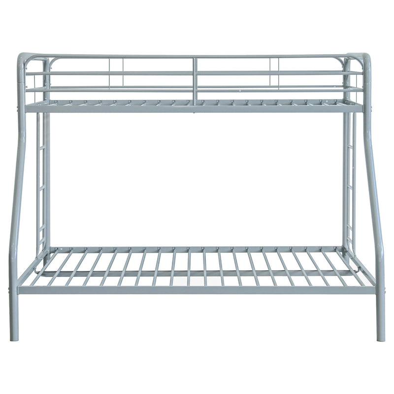 Carson Metal Twin Over Full Bunk Bed Glossy Silver - 460340SVR