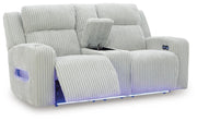 Carvara Alloy Power Reclining Loveseat with Console - PC6420318