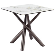 Carvell Square Sintered Stone End Side Table Mirage White - 708137