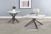 Carvell Square Sintered Stone End Side Table Mirage White - 708137
