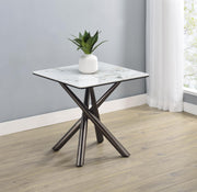 Carvell Square Sintered Stone End Side Table Mirage White - 708137