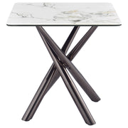 Carvell Square Sintered Stone End Side Table Mirage White - 708137