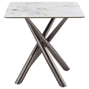 Carvell Square Sintered Stone End Side Table Mirage White - 708137