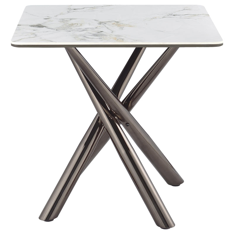 Carvell Square Sintered Stone End Side Table Mirage White - 708137