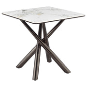 Carvell Square Sintered Stone End Side Table Mirage White - 708137