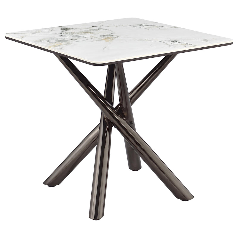 Carvell Square Sintered Stone End Side Table Mirage White - 708137