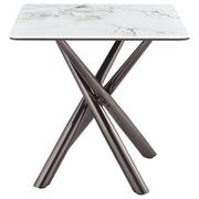 Carvell Square Sintered Stone End Side Table Mirage White - 708137