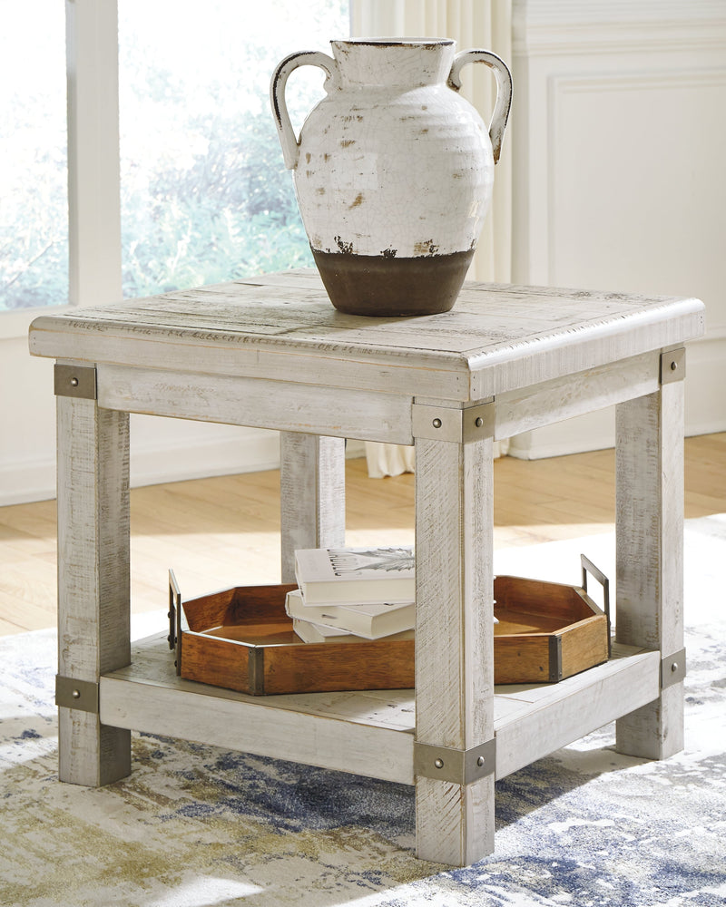 Carynhurst Coffee Table with 1 End Table in White Wash Gray - PKG008675