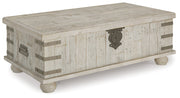 Carynhurst Coffee Table with 2 End Tables in White Wash Gray - PKG007153