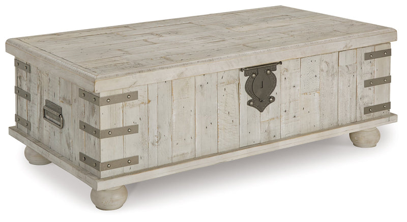 Carynhurst Coffee Table with 2 End Tables in White Wash Gray - PKG007153