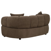 Casarin Fabric Channel-Back Loveseat Brown - 511252