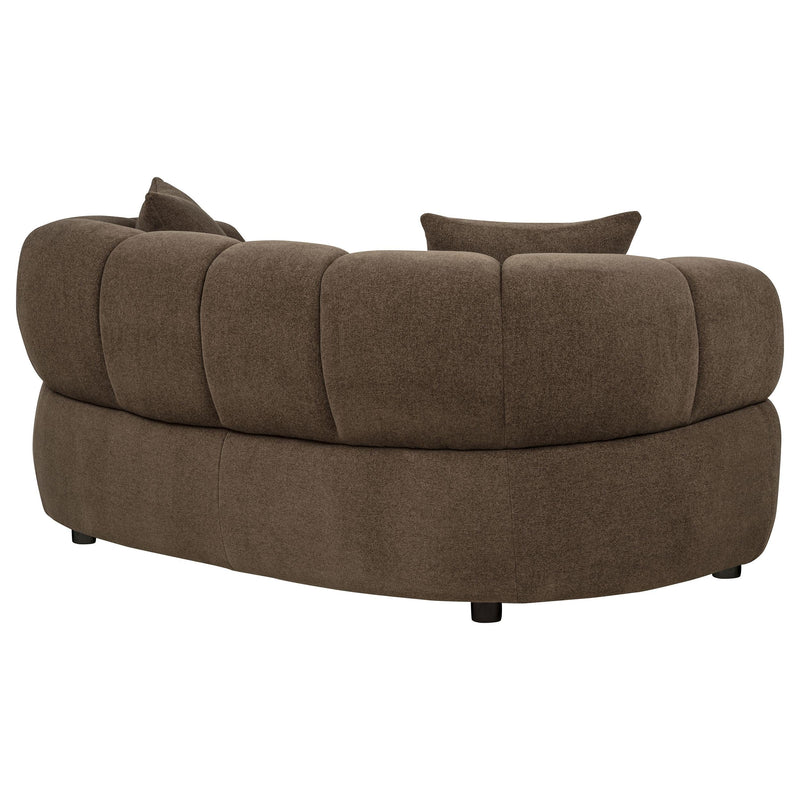 Casarin Fabric Channel-Back Loveseat Brown - 511252