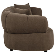 Casarin Fabric Channel-Back Loveseat Brown - 511252