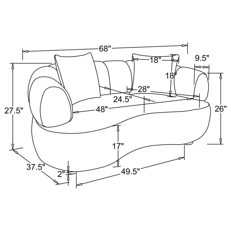 Casarin Fabric Channel-Back Loveseat Brown - 511252