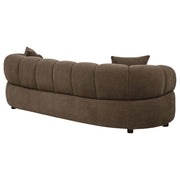 Casarin Fabric Channel-Back Sofa Brown - 511251
