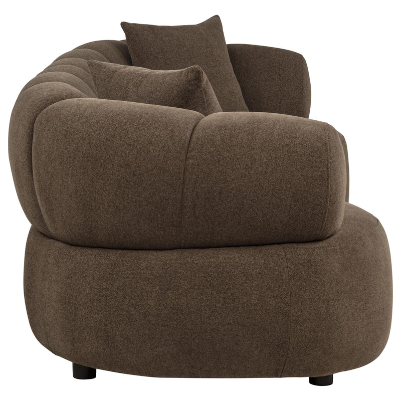 Casarin Fabric Channel-Back Sofa Brown - 511251