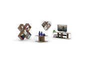Case Bookcase in Walnut - Chrome - 711-CAS-BC-RF170401