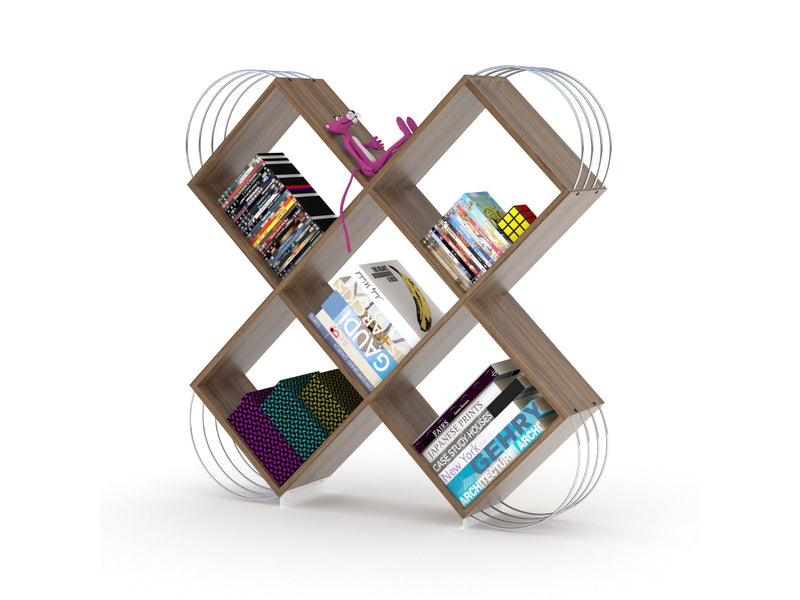 Case Bookcase in White - Blue - 711-CAS-BC-RF170406