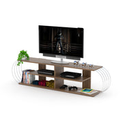 Case Tv Stand Walnut-Chrome in Walnut-Chrome - 720-CAS-TV-RF170301