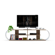 Case Tv Stand Walnut-Chrome in Walnut-Chrome - 720-CAS-TV-RF170301