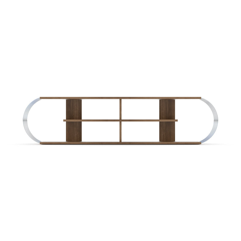 Case Tv Stand Walnut-Chrome in Walnut-Chrome - 720-CAS-TV-RF170301