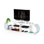 Case Tv Stand Walnut-Chrome in White-Chrome - 720-CAS-TV-RF170305
