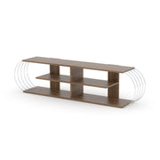 Case Tv Stand Walnut-Chrome in White-Chrome - 720-CAS-TV-RF170305