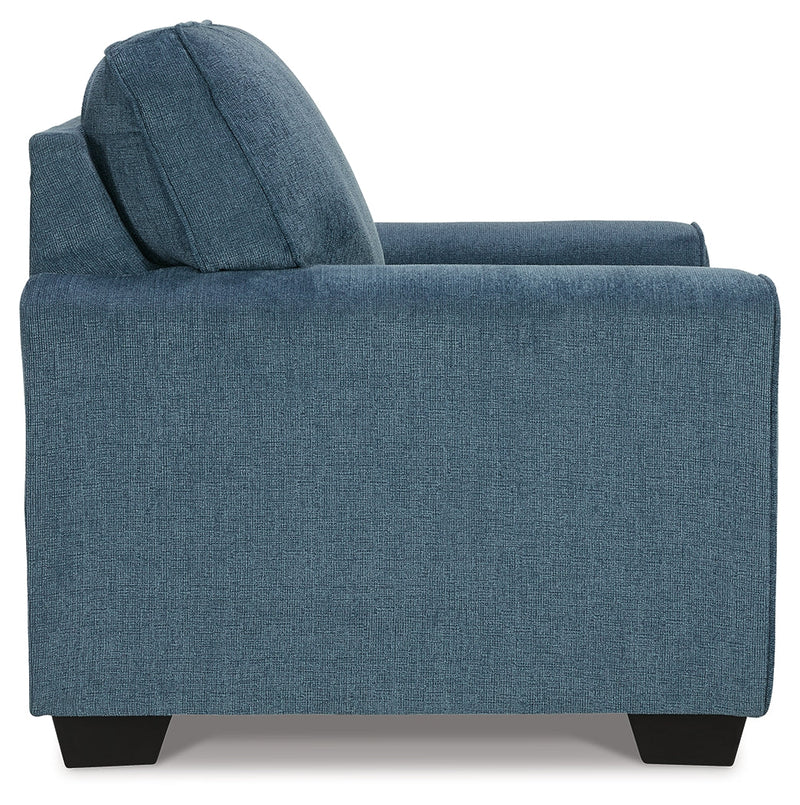 Cashton Chair and Ottoman in Blue - PKG015051