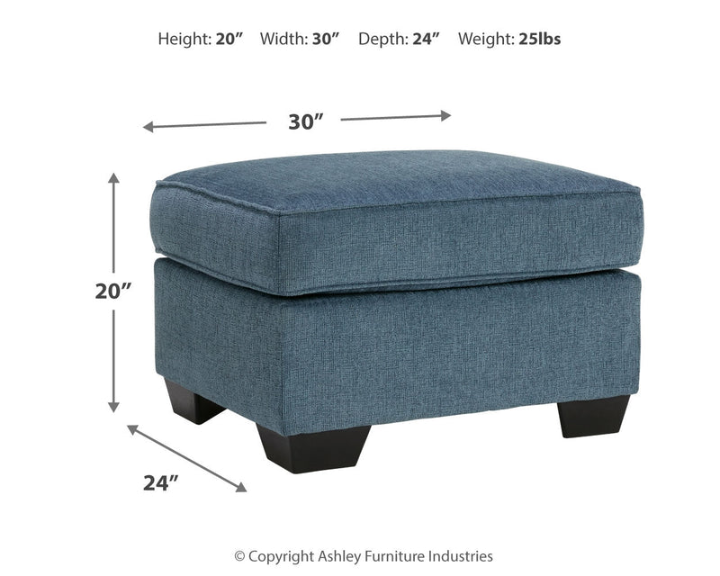 Cashton Chair and Ottoman in Blue - PKG015051