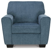 Cashton Chair and Ottoman in Blue - PKG015051