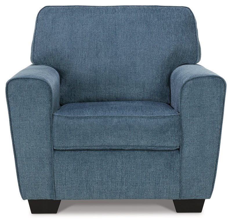 Cashton Chair and Ottoman in Blue - PKG015051