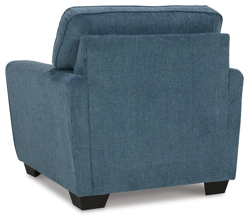 Cashton Chair and Ottoman in Blue - PKG015051