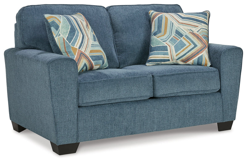 Cashton Sofa and Loveseat in Blue - PKG015052