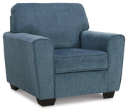 Cashton Sofa, Loveseat, Chair and Ottoman in Blue - PKG015053
