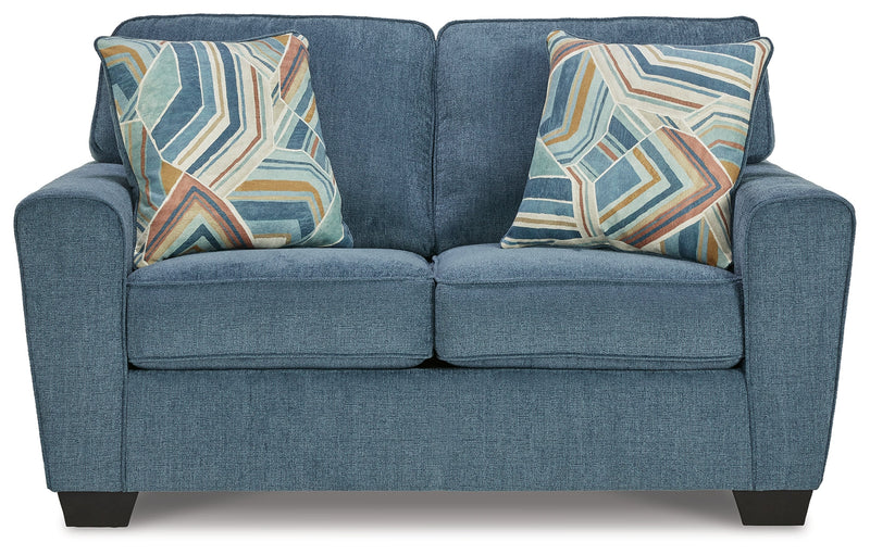 Cashton Sofa, Loveseat, Chair and Ottoman in Blue - PKG015053
