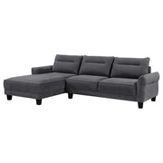 Caspian Upholstered Curved Arm Chaise Sectional Sofa Grey - 509540