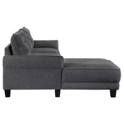 Caspian Upholstered Curved Arm Chaise Sectional Sofa Grey - 509540