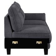Caspian Upholstered Curved Arm Chaise Sectional Sofa Grey - 509540