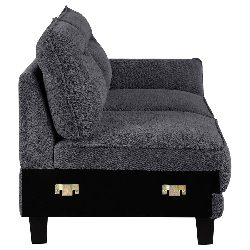 Caspian Upholstered Curved Arm Chaise Sectional Sofa Grey - 509540