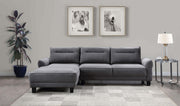Caspian Upholstered Curved Arm Chaise Sectional Sofa Grey - 509540