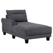 Caspian Upholstered Curved Arm Chaise Sectional Sofa Grey - 509540